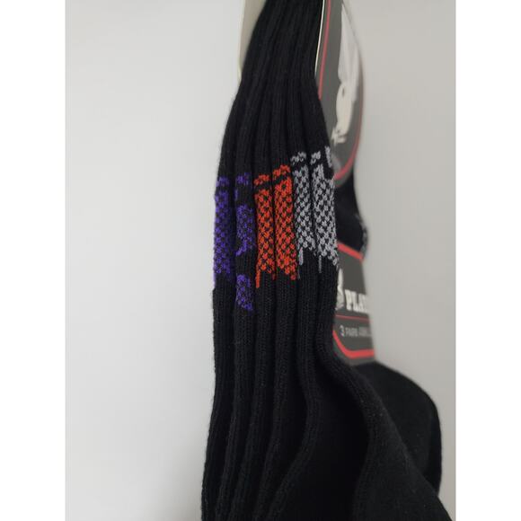 3 Pairs Playboy Ankle Socks Black Purple Red Gray Bunny Rabbit Unisex Men WOMEN - Picture 4 of 7